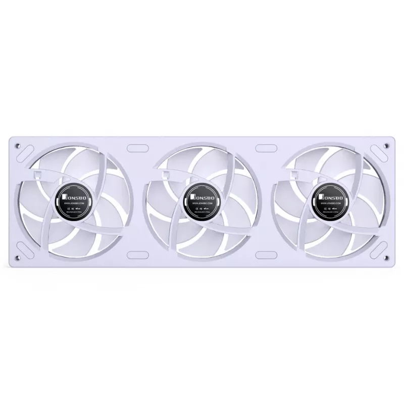 360 mm ARGB PWM Radiatora Ventilatoru Komplekts Jonsbo ZB-360 balts — 3x120 mm PWM ARGB ventilatori šķidruma dzesēšanas radiatoriem