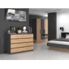 Kumode ar 8 atvilktnēm Top e shop M8 140 ANT/ART — Antracīts/Ozols, 1380×400×970 mm, skaidu plātne