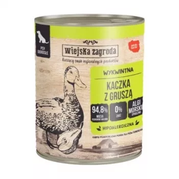 WIEJSKA ZAGRODA Suņu mitrā barība ar pīli un bumbieri 800g
