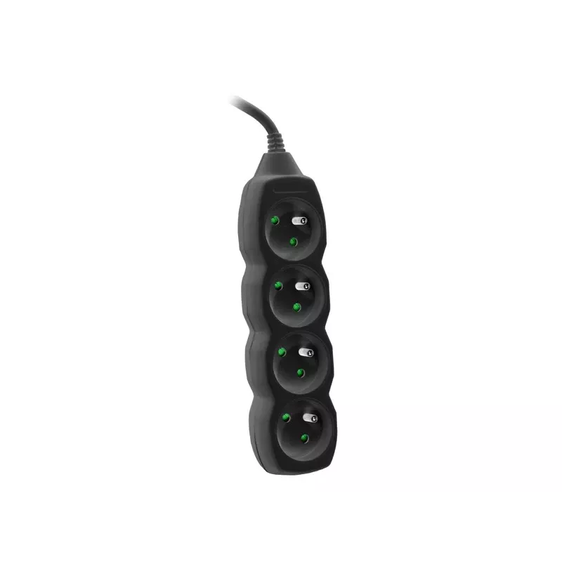 Tracer PowerCord pagarinātājs, 4 kontaktligzdas, 3m, melns