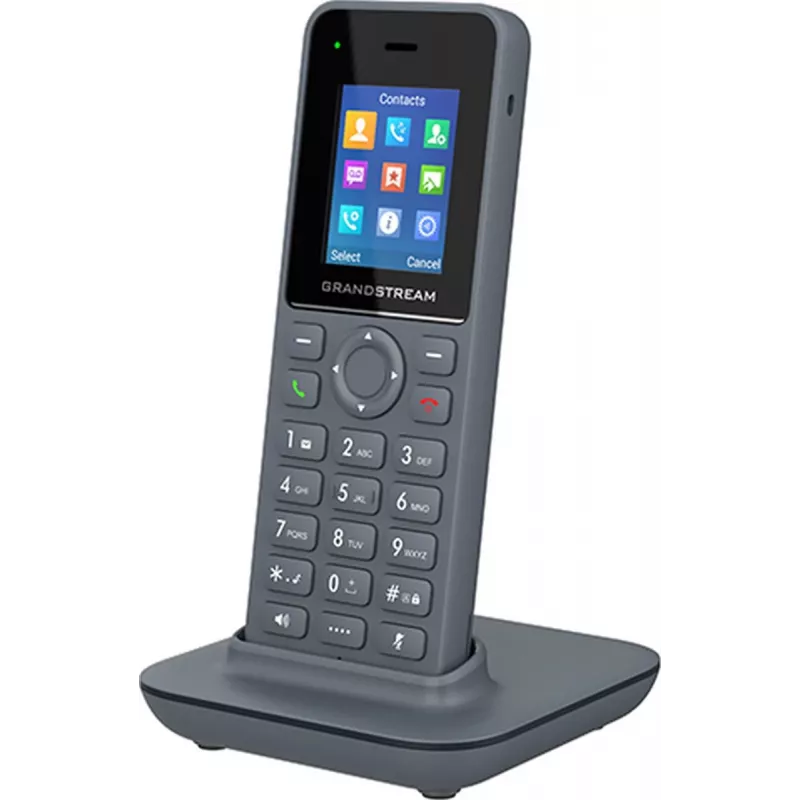 Grandstream DP725 DECT HD bezvadu klausule ar 1,8 collu TFT krāsu displeju, 20 SIP kontiem/līnijām, push-to-talk, pelēkā krāsā