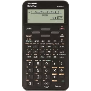 Sharp ELW531T galda kalkulators ar melnu korpusu un noliecamu displeju