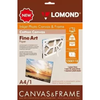 Lomond Fine Art Canvas Ultra Bright 340 g/m² A4 1 lapa – profesionāls inkjet audekls