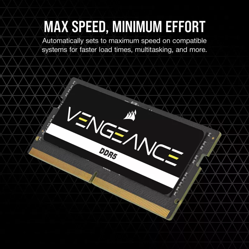 Corsair Vengeance SO-DIMM 64 GB DDR5-5600 (2x 32 GB) Dual-Kit, melns, CMSX64GX5M2A5600C48