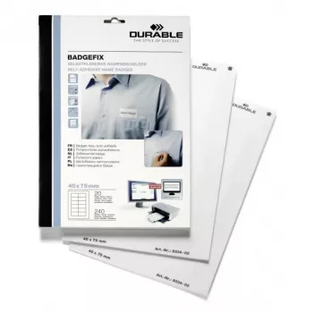 Durable BADGEFIX Silk pašlīmējošas vizītkartes 240 gab.