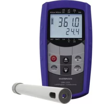 Greisinger GMH 5450-425 Komplekts Kombinētais mērinstruments – vadītspēja, sāļums, izšķīdušās cietās vielas (TDS), temperatūra (603921)
