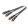Wentronic Goobay audio kabelis - kompozīta audio - RCA (S) uz RCA (S) - 1,5 m - dubultā ekranēts koaksiālais kabelis - melns (50032)