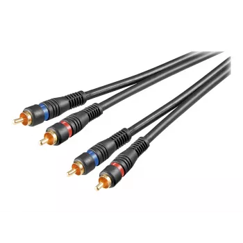 Wentronic Goobay audio kabelis - kompozīta audio - RCA (S) uz RCA (S) - 1,5 m - dubultā ekranēts koaksiālais kabelis - melns (50032)
