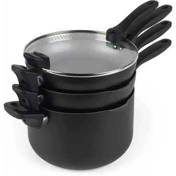 Trauku komplekts Russell Hobbs RH01840EU7 — 4 daļas, saliekams, metālisks marmors