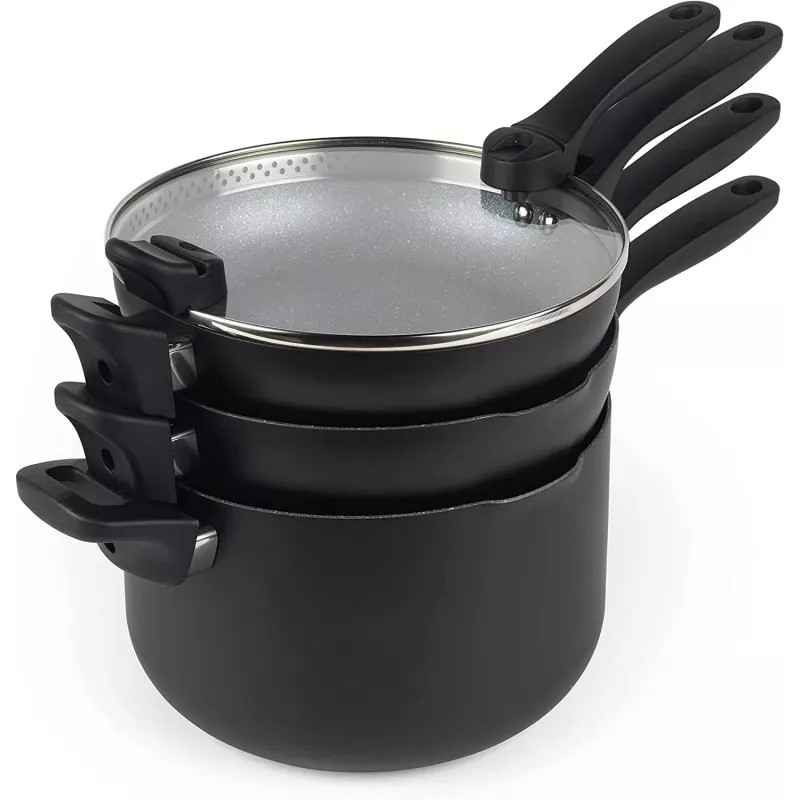 Trauku komplekts Russell Hobbs RH01840EU7 — 4 daļas, saliekams, metālisks marmors