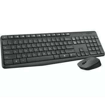 Logitech MK235 bezvadu tastatūras un peles komplekts, pilna izmēra, pelēks