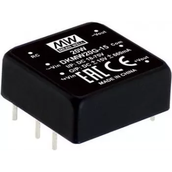 MEAN WELL DKMW20F-15 barošanas adapteris 20 W 15 V 0,66 A