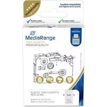 MediaRange MRBTZ121 lentes kasete 9mm 8m melns uz caurspīdīga