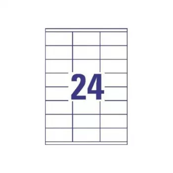 Universālās uzlīmes 70x35mm InkjetLāzerKopija A4 100 loksnes 2400 gab. Baltas