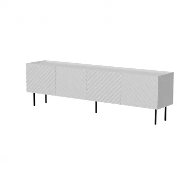 TV skapis cama meble LUCCA 4D, 2000×400×590 mm, balts, skaidu plātnes virsma