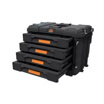 Instrumentu kaste KETER DIY ROC Pro Gear 4 Drawers Unit XL ar 4 atvilktnēm, technopolimērs, 25 L