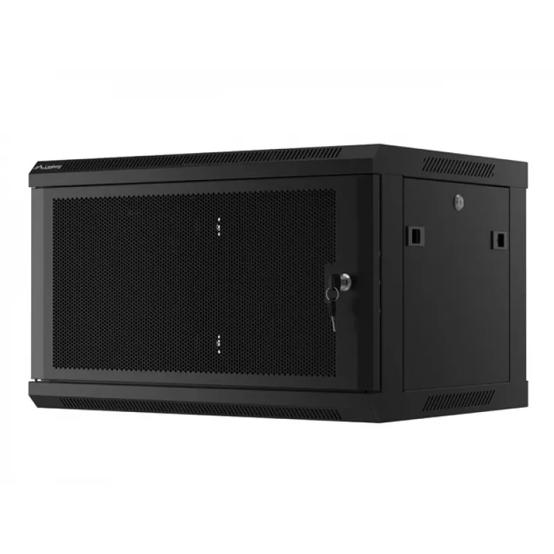 Lanberg WF01-6406-23B Piekarināmais skapis 19 inch 6U 600x450 perforētas durvis (plakanā iepakojumā) melns