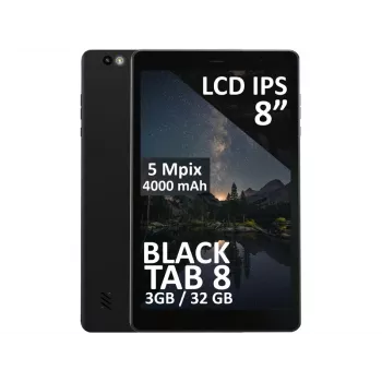 Planšetdators BLOW BlackTAB8 8 collu 4G LTE, 3GB RAM, 32GB eMCP, Android 14, IPS 1200×1920, MicroSD