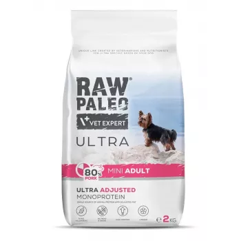 VETEXPERT RAW PALEO Ultra Pork Mini Adult sausā barība suņiem 2 kg