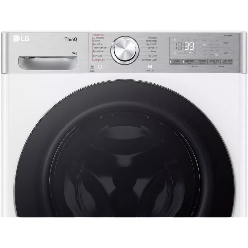 LG F2WR909P3W Veļas mazgājamā mašīna, 9kg, 47.5cm, 1200 apgr./min