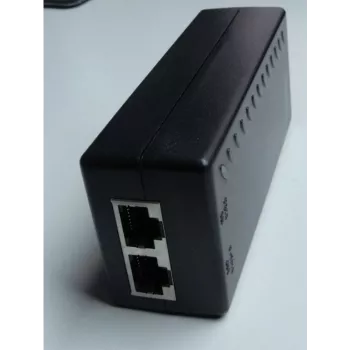 WANTEC 5561 ātrgaitas Ethernet slēdzis, 10/100 Mbit/s, 802.3af, melns, īssavienojuma aizsardzība, 48 V