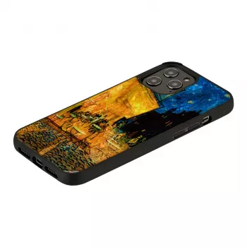 Aizsargmaciņš iKins Apple iPhone 12 / 12 Pro — melns, Café Terrace dizains