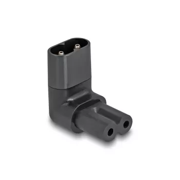 DeLOCK tīkla adapteris IEC 60320 C8 uz C7 spraudkontakts 2,5 A 90° melns