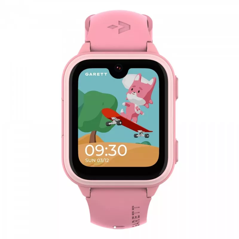 Garett Kids Vibe Ai 4G rozā bērnu viedpulkstenis ar GPS izsekošanu un ūdensizturību