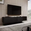 4D RTV skapis ONDA 200x40x35-54 melns (stāvošs vai stiprināms pie sienas)