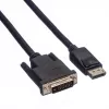 Roline video kabelis DisplayPort (vīriešu) uz DVI-D (vīriešu) - 2 m - ar skrūvēm - melns