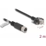Tīkla kabelis DeLOCK M12 D-kodēts 4 kontaktu sievišķais uz RJ45 spraudni Cat.5e 2 m melns