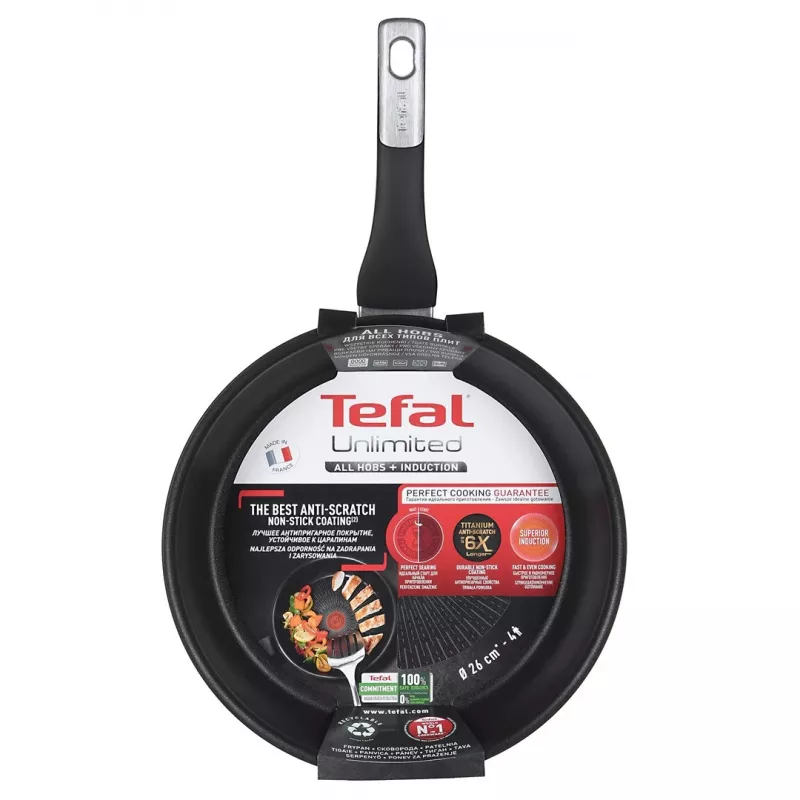 Universālā panna Tefal Unlimited G2550572 26 cm, alumīnijs, nepiedegošs titāna pārklājums, indukcijai piemērota