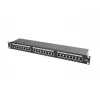 Patch panel 1U LANBERG PPS6-1024-B, 24-portu Cat6, metāla, melns, 442×114.5×44.5 mm