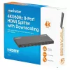 Manhattan 4K@60Hz 8-Portu HDMI Sadalītājs ar Samazināšanu, 1x8, 18G, EDID Slēdzis, Melns