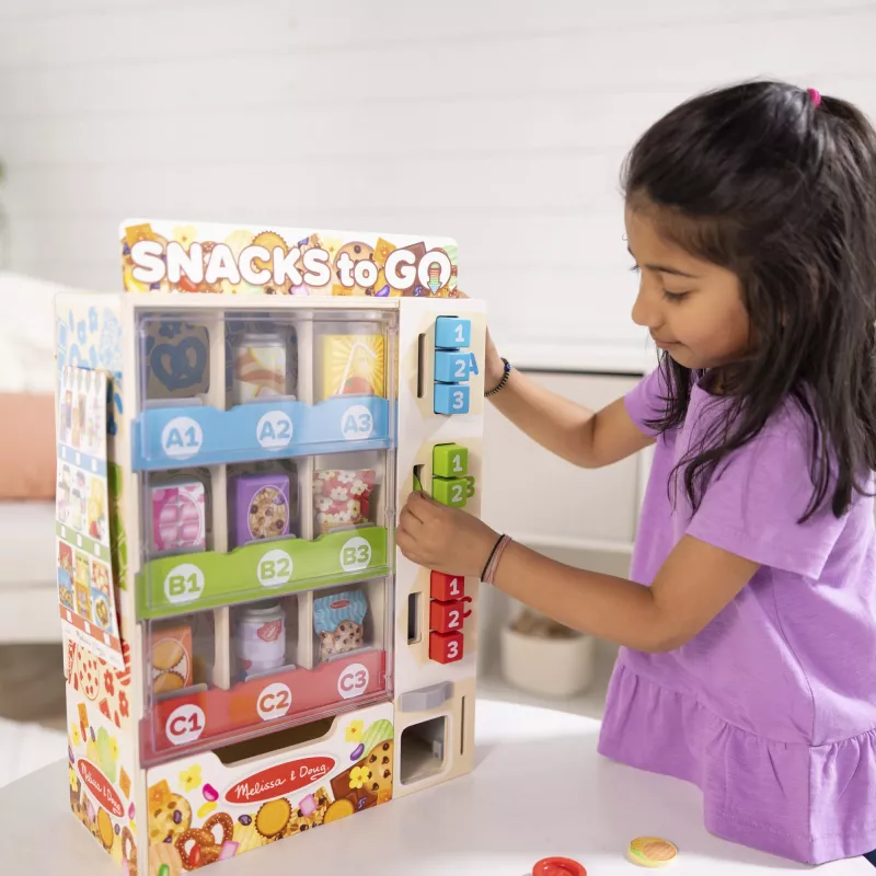 Melissa & Doug - Pārdošanas automāta rotaļu komplekts no koka, veikaliņš