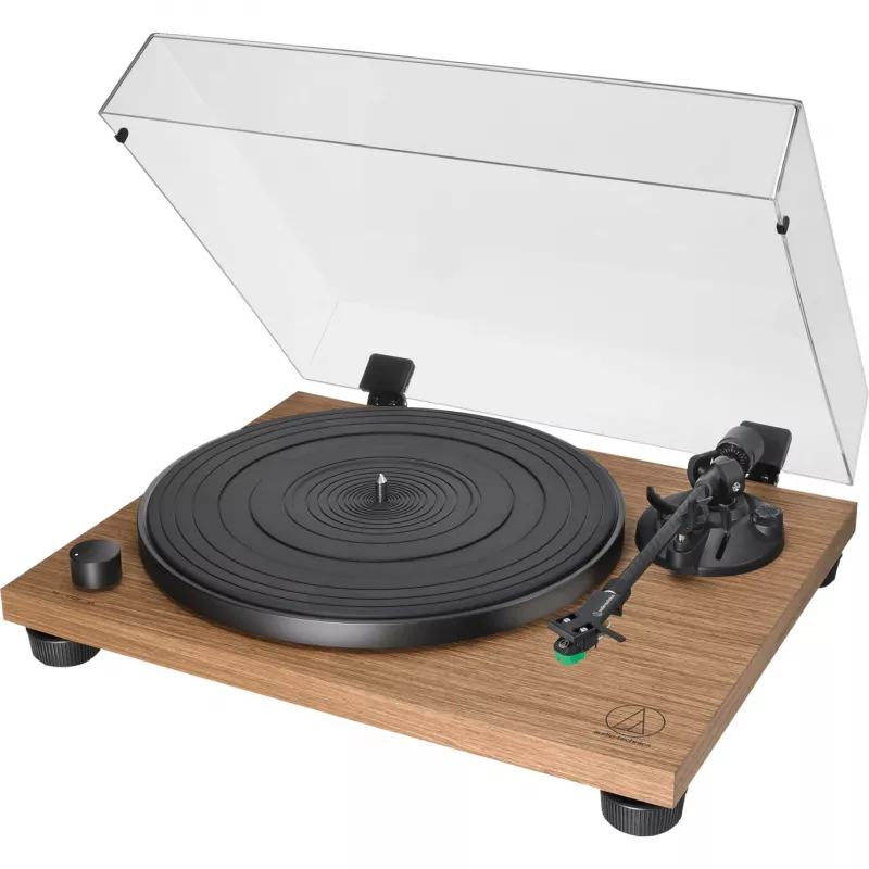 Audio-Technica AT-LPW40WN atskaņotājs melns/koks, iebūvēts fono priekšpastiprinātājs, manuāla darbība