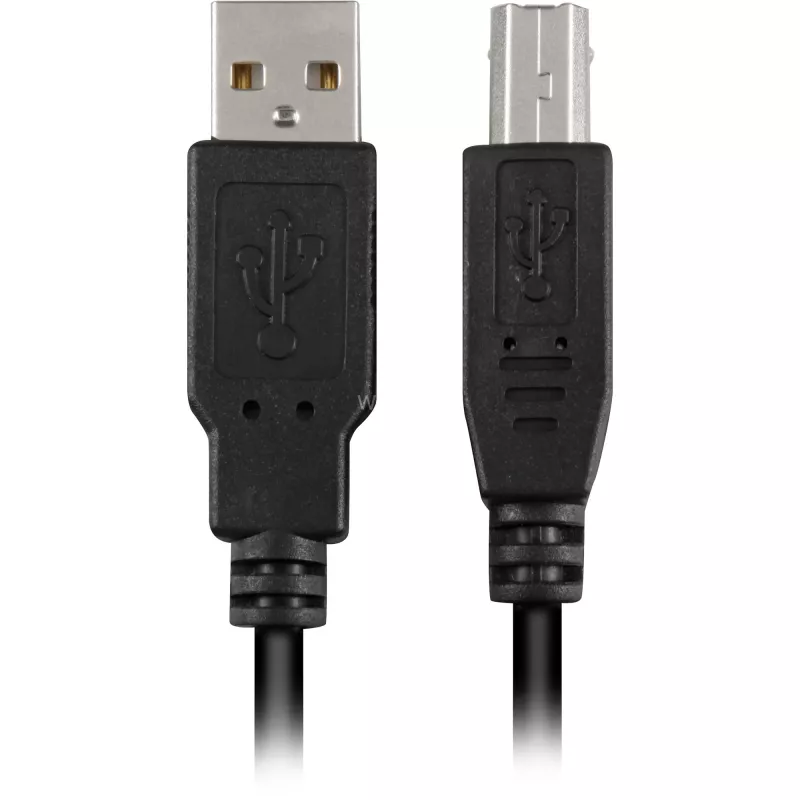 USB 2.0 kabelis, USB-A spraudnis > USB-B spraudnis (melns, 0,5 m)