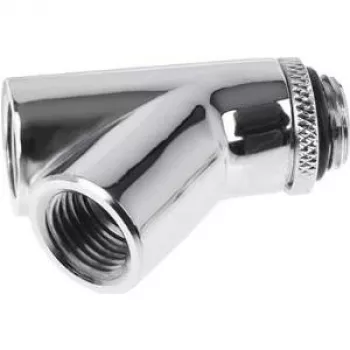 Alphacool Eiszapfen Y-Savienotājs 45° - G1/4 Grozāms - 2x Iekšējā 1x Ārējā Vītne - Hroms (17400)