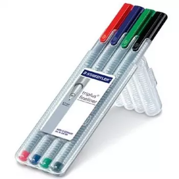 Fineliner Staedtler 334 SB4 Melns Zils Zaļš Sarkans