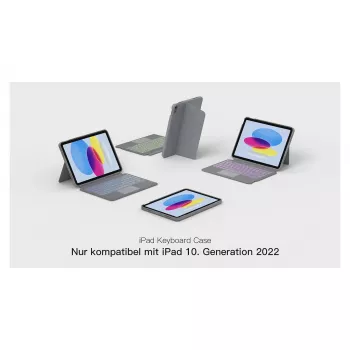 inateck tastatūra iPad 11 un iPad 10. paaudzei, komplekts, QWERTZ, pelēka