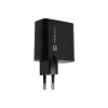 Vadu mobilās ierīces lādētājs NATEC NUC-2145, 65W, USB-C PD 3.0 + QC 3.0, 1x USB-C, 1x USB-A, 110–240V, Melns