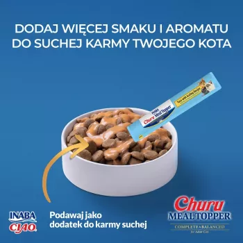 Slapjš kaķu gardums INABA Churu Meal Topper Tuna ar Scallop 4 x 14 g