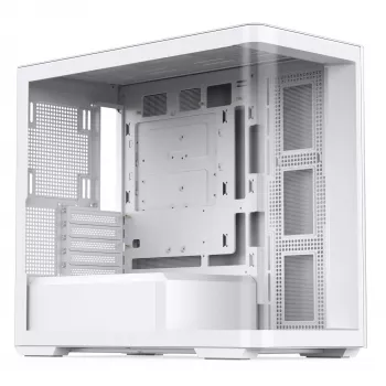 Jonsbo D300 Midi-Tower, 270 grādi, Rūdīts stikls - balts