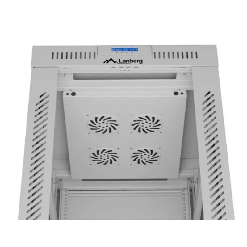 Brīvi stāvošs serveru skapis LANBERG FF01-6842-12SL 42U, 600×800 mm, 2121 mm, 1200 kg, IP20, pelēks