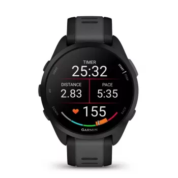 Garmin Forerunner 165 3.05 cm (1.2) AMOLED 43 mm Digitāls 390 x 390 pikseļi Skārienekrāns Melns GPS (satelīts)