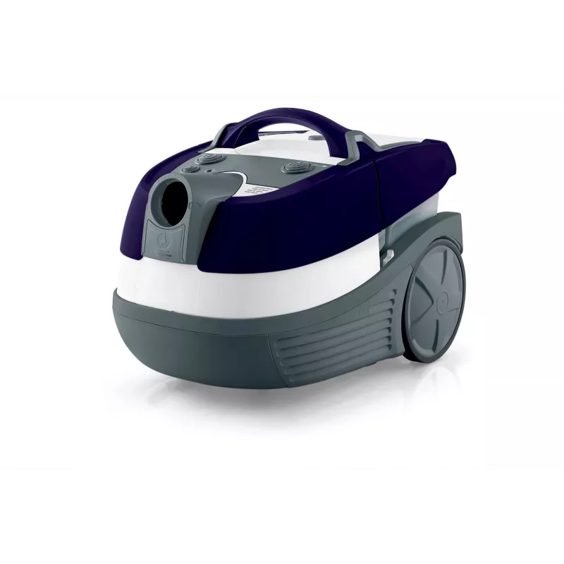 Slapjās un sausās tīrīšanas putekļsūcējs Bosch BWD 41740 AquaWash&Clean — 1700 W, 5 L tvertne, EPA filtrs, teleskopiskā caurule, 9 m rādiuss, violets