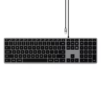 Satechi Slim W3 tastatūra USB-C ar ciparu bloku (pelēka)
