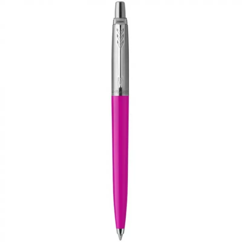 Parker 2075996 Jotter Originals piespraužamā lodīšu pildspalva ar atsperīgu klipu, fuksīna spīdīga plastmasa