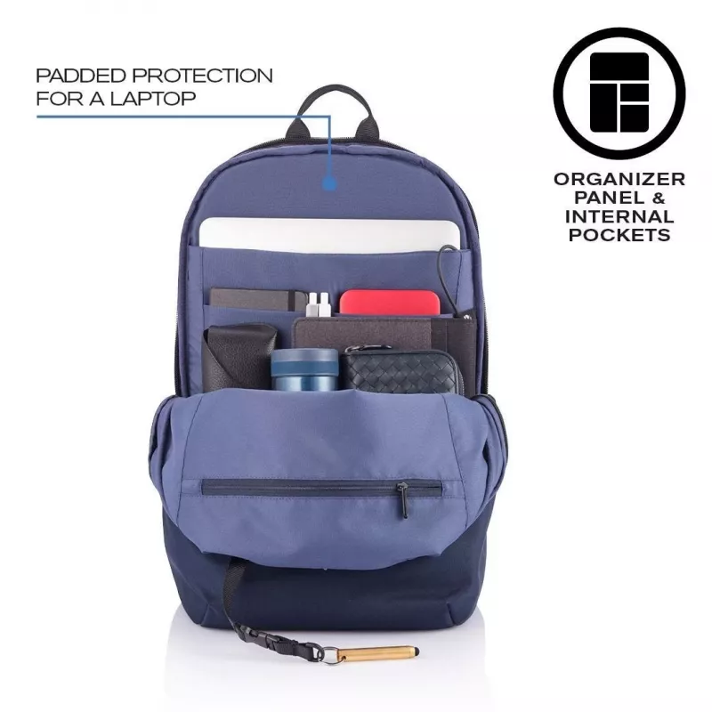 Ikdienas mugursoma XDDESIGN Bobby Soft ar 15.6 collu klēpjdatora nodalījumu, 16 L, tumši zila, PET