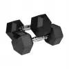 Hanteles ar gumijotu čugunu HEX 2x10 kg REBEL ACTIVE